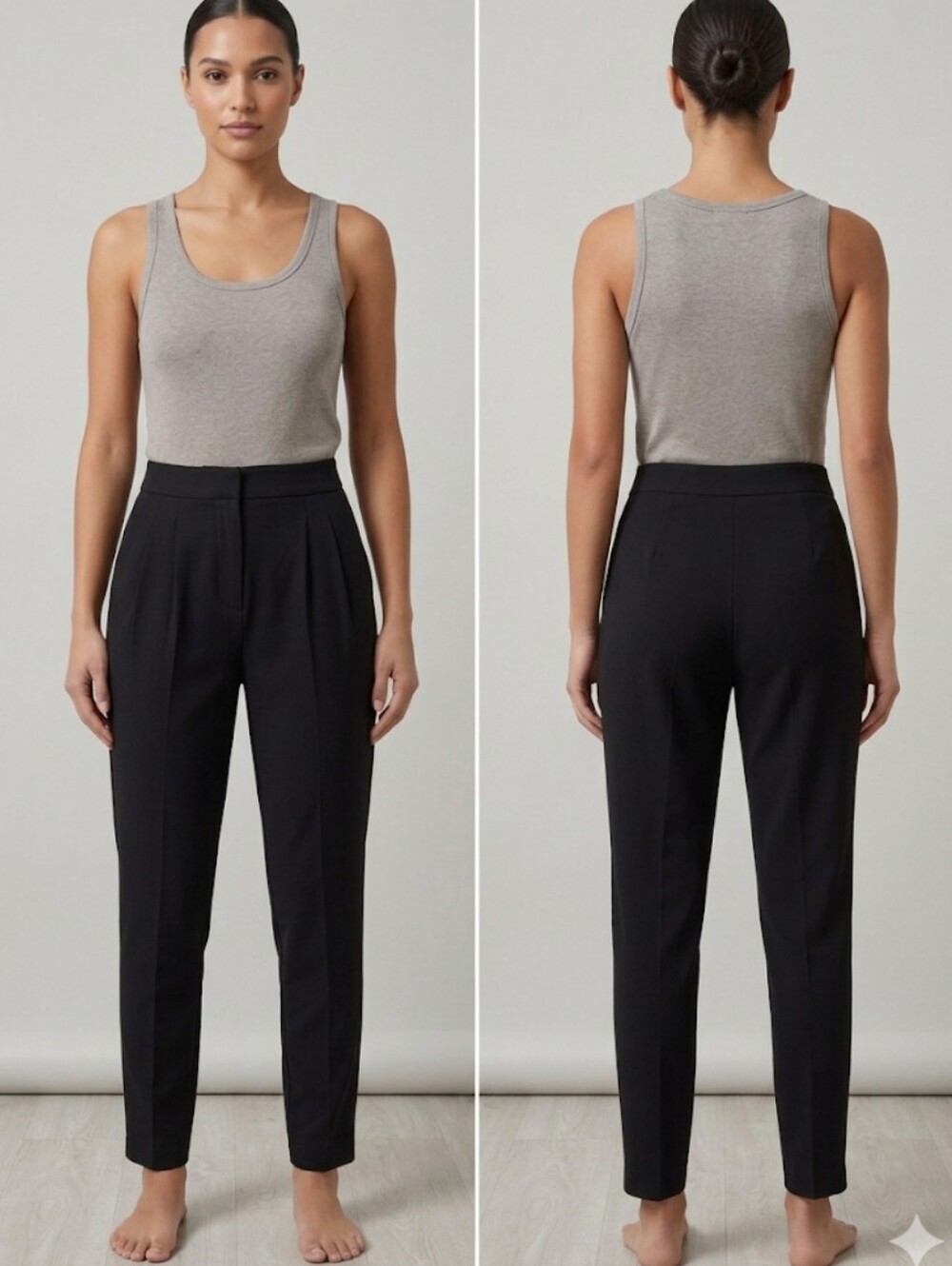 ASOS Black Tailored Ankle Pants Size 2 Minimalist Quiet Luxury Office Core
